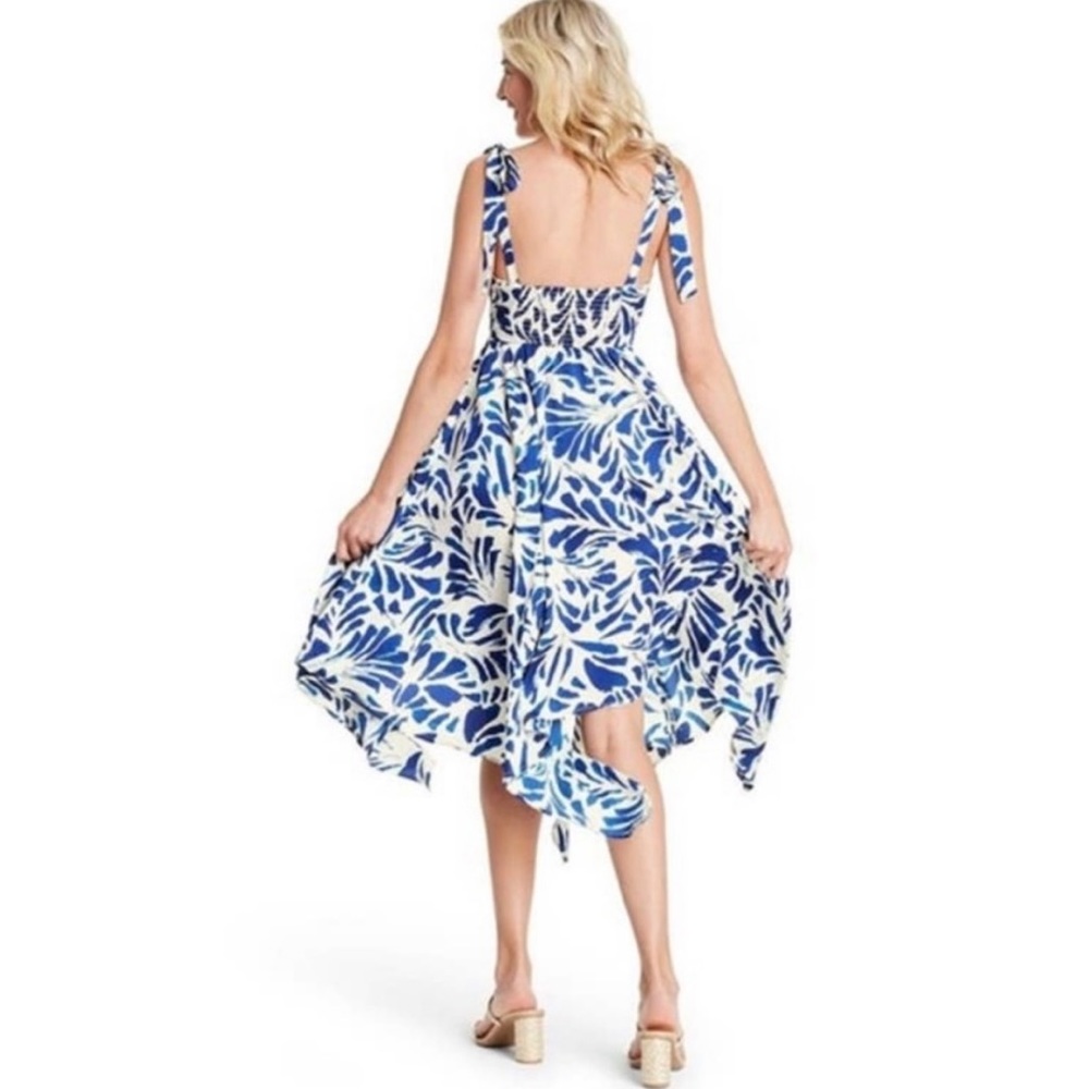 Botanical Tie Strap Dress ALEXIS size 3X blue - Picture 10 of 16
